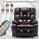 LITVZ Power Lift Recliner Chair with Massage and Heating for Elderly, Oversized Lay Flat Recliner, Big and Tall 400lbs, Dual Motors, Cup Holders, Heavy Duty, Adults (Red) LITVZ