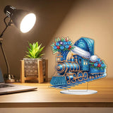 ZeeLionArt Tabletop Diamond Art Painting Kit for Adult,Christmas Train DIY Special Shaped Rhinestone Desk Placement Ornament,Home Stand Up Gem Painting Craft Kit,Gift,Double Sided. ZeeLionArt