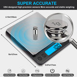 Small Digital Gram Scale 1000g by 0.01g, MEIYA High Accuracy Scale for Food Ounces and Grams, Upgrade USB Charging Kitchen Scale Digital Weight for Cooking, Baking, with Tare Function, 9 Units, 2 Tray MEIYA