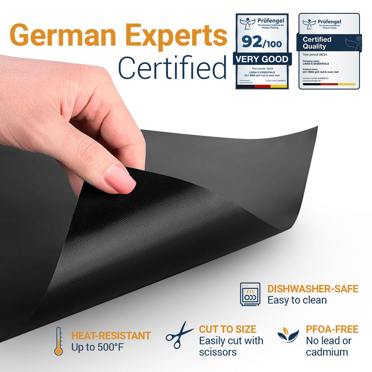 Oven Liners for Bottom of Oven - 3 Pack Large Heavy Duty Mats, 16.25”x23” Non-Stick Reusable Liner for Electric, Gas, Toaster Ovens, Grills - BPA & PFOA Free Oven Cleaning Kitchen Accessory (Black) Linda's Essentials