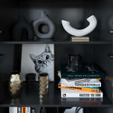 Jiaoun Display Cabinet with Glass Doors and LED Light, Black Curio Cabinets, Bookcase with 5-Tier Shelves, Trophy Glass Display Case for Collectibles (31.5 "W x 16.5 "D x 78.7 "H) Jiaoun