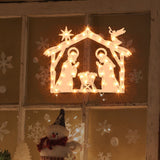 LAMPHOME Lighted Nativity Christmas Window Decoration - Silhouette Lights for Home, Party, Patio, Lawn, Garden LAMPHOME