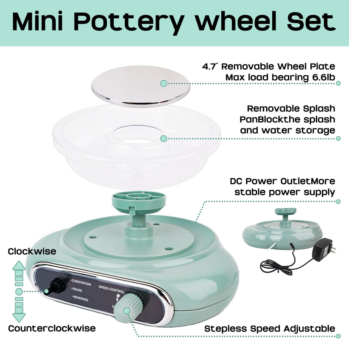 Pottery Wheel,Mini Pottery Wheel for Kids,Kids Pottery Wheel kit,Ages 4-8 Crafts Kits for Kids Ages 8-12,Sculpting Clay Tools & Arts Supplies Arts GRACELOOK