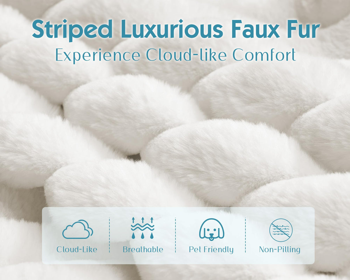 VanAcc 89 Inch Sofa, Modern Couch with Deep Seats, Comfy Sofa with 3 Throw Pillows, Upholstered Couch for Living Room, White VanAcc