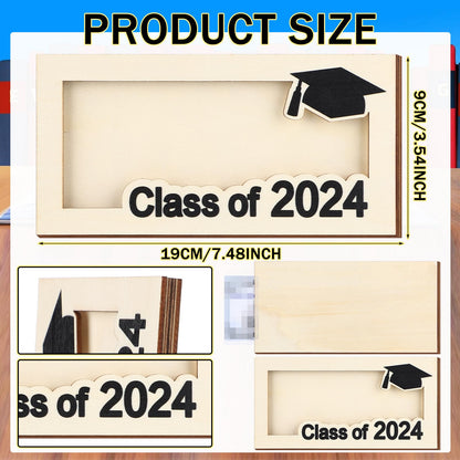 Beeveer 3 Pieces Graduation Money Gift Holder Wooden Graduation Card Box Cash Holder Class of 2024 Cash Envelope Money Wallet Senior Money Gift DIY Money Holder Birthday Present for Grad - WoodArtSupply