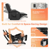 MOSGAT RV Loveseat Recliner Sofa, Reclining Loveseat Wall Hugger Recliners with USB Ports, Cup Holders, Insert Pockets, RV Recliners for Travel Trailers & Living Room, RV Furniture | RV Couch | Black MOSGAT