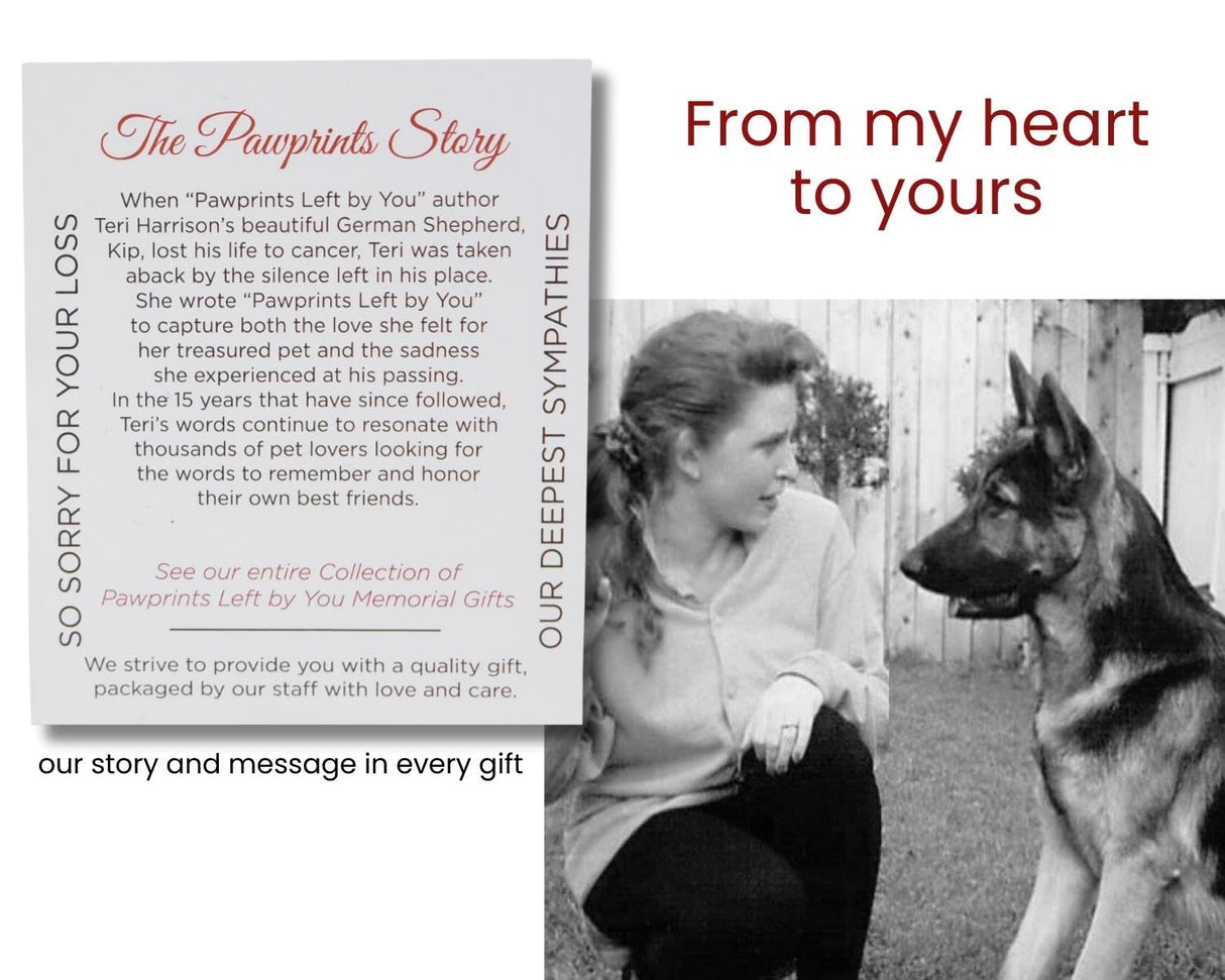 Pet Memorial Wind Chime - 18" Metal Casted Pawprint Wind Chime - A Beautiful Remembrance Gift for a Grieving Pet Owner - Includes Pawprints Left by You Poem Card Pawprints Left by You Memorial Gifts