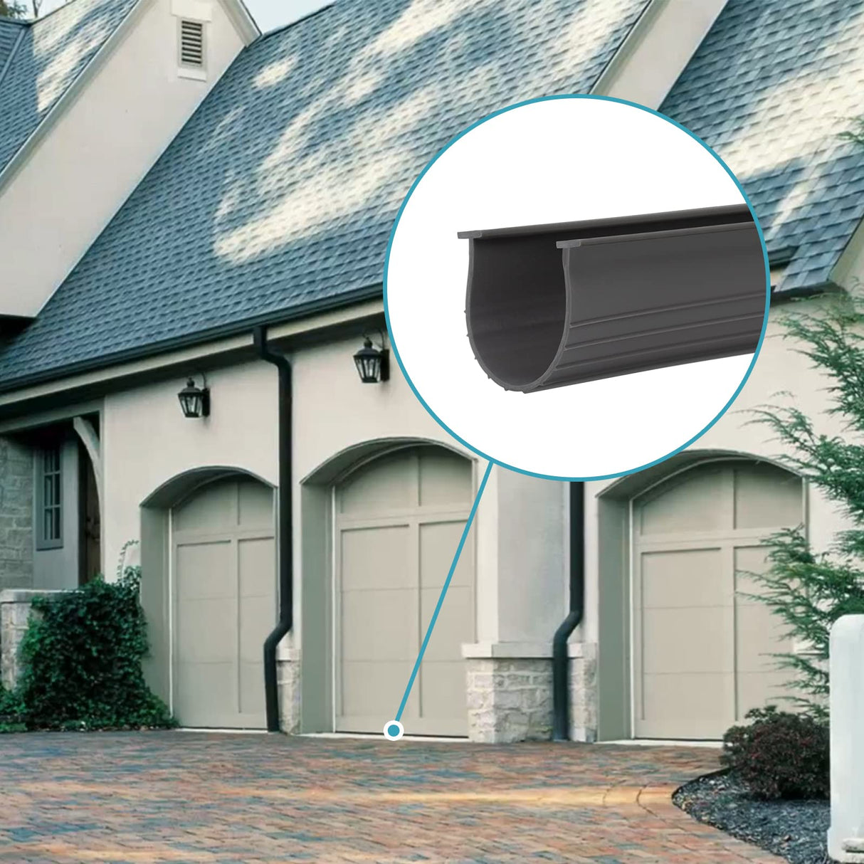 3" Garage Door Bottom Seal Weatherstrip in Grey - 1/4" T Style - All Widths(16' Wide Door) Earthtec