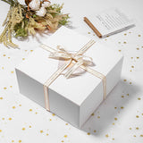 Mcfleet Gift Boxes with Lids 10x10x5 Inches 10 Pack Bridesmaid Proposal White Cardboard Gift Box for Presents, Christmas, Wedding, Graduation, Holiday, Birthday Craft Present Packaging Mcfleet