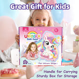 45 Piece Unicorn Floor Puzzle, Large Special Shapes Puzzles for Kids Ages 3-5, Toddler Floor Puzzles for Kids Ages 4-8, 4 Year Old Girl Gifts Toys for Birthday, Halloween, Christmas wookidel
