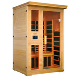 Efficraft Infrared Sauna Indoor,1-2 Person Hemlock Wooden Home Sauna w/Backrest, Dry Sauna for Home Spa Room 1800W, Time Temp Pre-Set Sauna Room,7 Heating Panels Personal Far Infrared Saunas for Home Efficraft