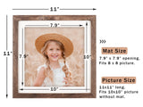 ORIVAN 10x10 Picture Frame Wood Display Picture 8x8 with Mat or 10x10 without Mat Distressed Brown Square Photo Frame for Wall and Tabletop Decoration ORIVAN