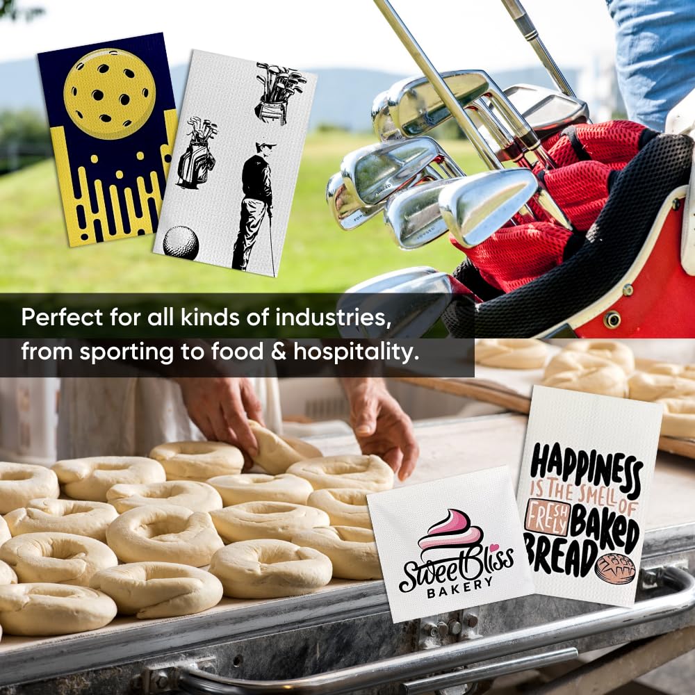 Microfiber Wholesale Sublimation Blanks Towels | Premium Sublimation Kitchen Towels | Waffle Weave Microfiber Towels | Tea Towels | Polyester Towels for Sublimation (16x24 Inches, Pack of 6) Microfiber Wholesale