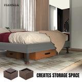 FASONLA Bed Risers (Set of 4) Furniture Risers Lifts Height 2", Oak Solid Wood Risers for Bed, Furniture, Table, Sofa, Chair Risers with Non-Slip Recessed Hole (4pcs-2" Hight-Walnut Color) FASONLA