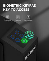 Gun Safe Biometric Pistol Safe Bedside Handgun Case, Slider Fingerprint 3 Ways Quick Access Mounted Gun Lock Box for Nightstand, Bed, Desk, Wall, Dresser HOLEWOR