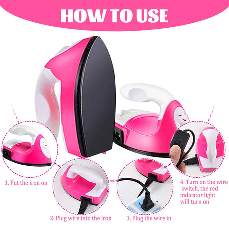 ACHENYUANYUAN Mini Heat Press Small Iron Portable Heat Press Machine Mini Craft Iron with Charging Base Accessories for DIY T-Shirts, Shoes, Bag and Hats Heat Transfer Vinyl Projects ACHENYUANYUAN