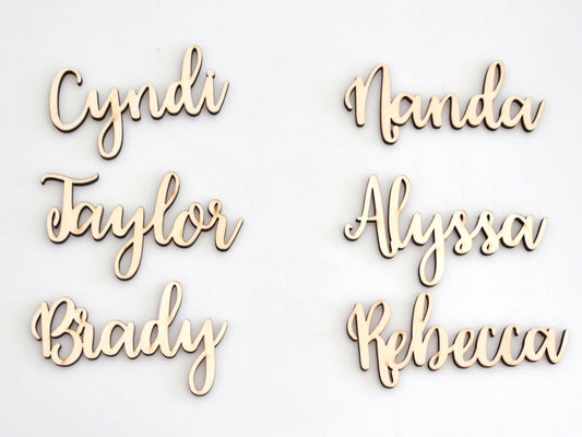 Name plate customization, a customized wooden nameplate for venue settings, personalized venue cards for weddings, wedding showers, and events, laser cut seat cards (wooden) - WoodArtSupply