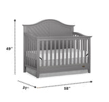 Dream On Me Ella 5-in-1 Full Size Convertible Crib in Storm Grey, Greenguard Gold Certified Dream On Me