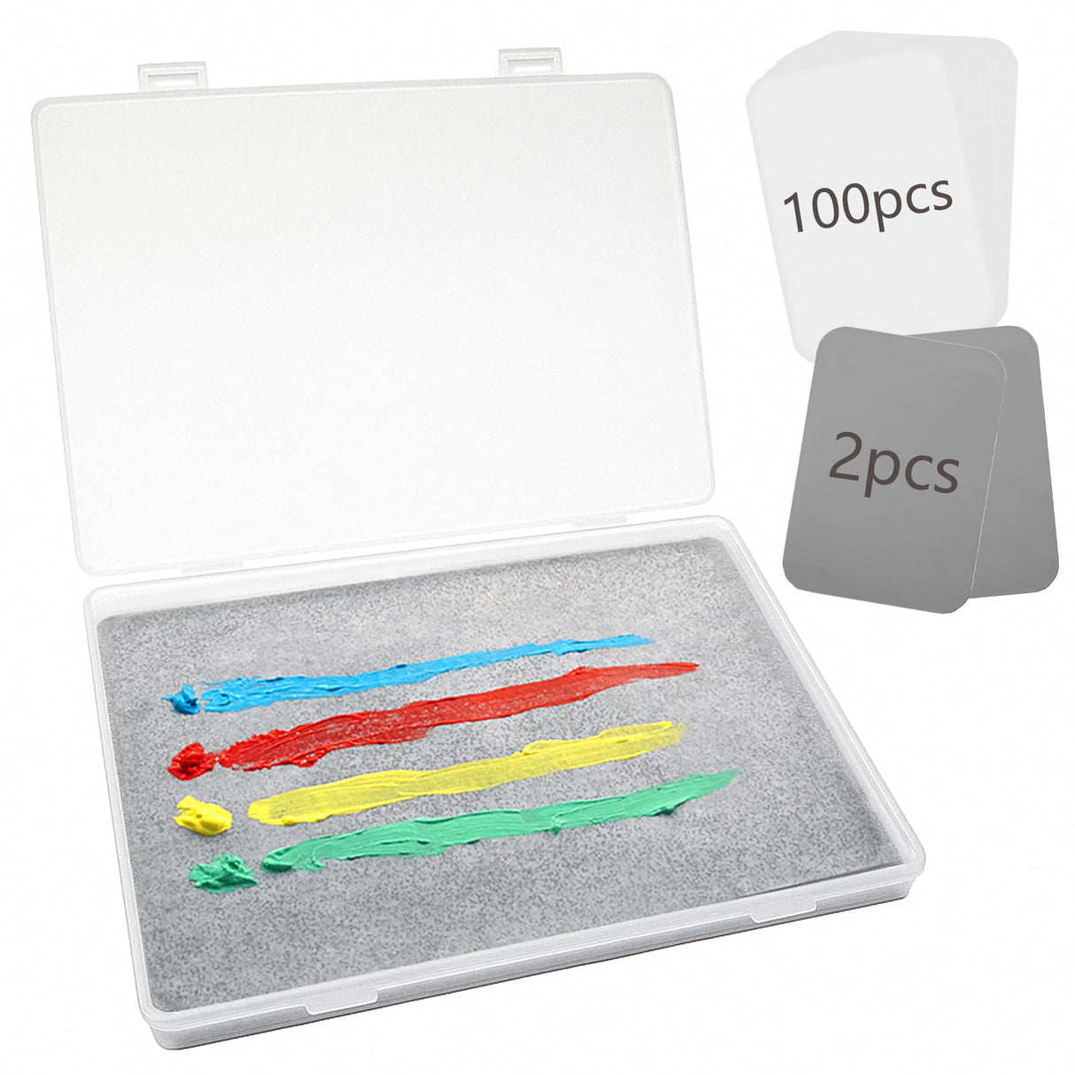 Kreapa Stay Wet Palette for Acrylic Painting, Wet Pallets for Painting Miniatures Include Wet Pallete Tray, 2 Pcs Sponges and 100 Pcs Hydro Paper to Keep Paint Stay Wet Kreapa