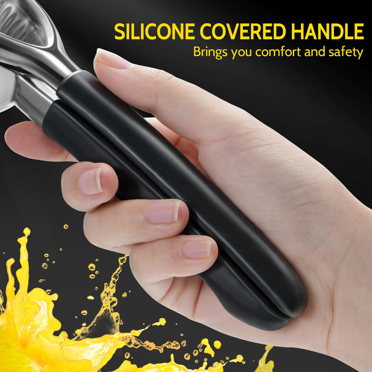 Lemon Squeezer, Sopito Stainless Steel Citrus Press Juicer Heavy Duty with Large Metal Squeezer Bowl for Seedless Juicing, Non-Slip Grip Design Manual Juicer Sopito