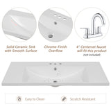 Harper & Bright Designs 36" Bathroom Vanity with Sink, Free Standing Single Basin Vanity Set with 6 Drawers & One Cabinet with Adjustable Shelf, Bathroom Cabinet with Ceramic Basin for Bathroom, Grey Harper & Bright Designs