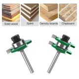 TOTOWOOD Pro Tongue and Groove Router Bit Set of 2 Pieces 1/4 Inch Shank Router Bit Set 3 Teeth Adjustable T Shape Wood Milling Cutter (Tongue and Groove Router Bit 1/4 Shank) Totowood