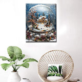 Christmas DIY Paint by Numbers for Adults and Kids Pictures Snow House in Glass Paint by Number Kit on Canvas with Brushes and Pigment for Beginners Home Wall Decor Gifts 16"x20" (Frameless) Aihonmin