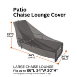 Classic Accessories Ravenna Water-Resistant 86 Inch Patio Chaise Lounge Chair Cover, 2-Pack, Patio Furniture Covers Classic Accessories