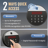 KAER Fireproof Gun Safe Biometric 20 Gun Safe for Rifles and Pistols 30 Minute Fire Protection Heavy-Duty Fingerprint Gun Cabinet for Shotguns with Digital Keypad, Large Quick Access (Grey) KAER