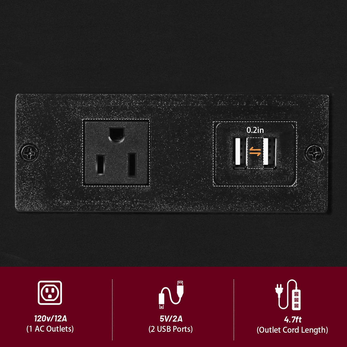 DGSANDGO Side Table with Charging Station and Drawer, Narrow End Table with USB Ports and Outlets for Small Space, Living Room, Bedroom and Office, with 4 Wheels Black DGSANDGO