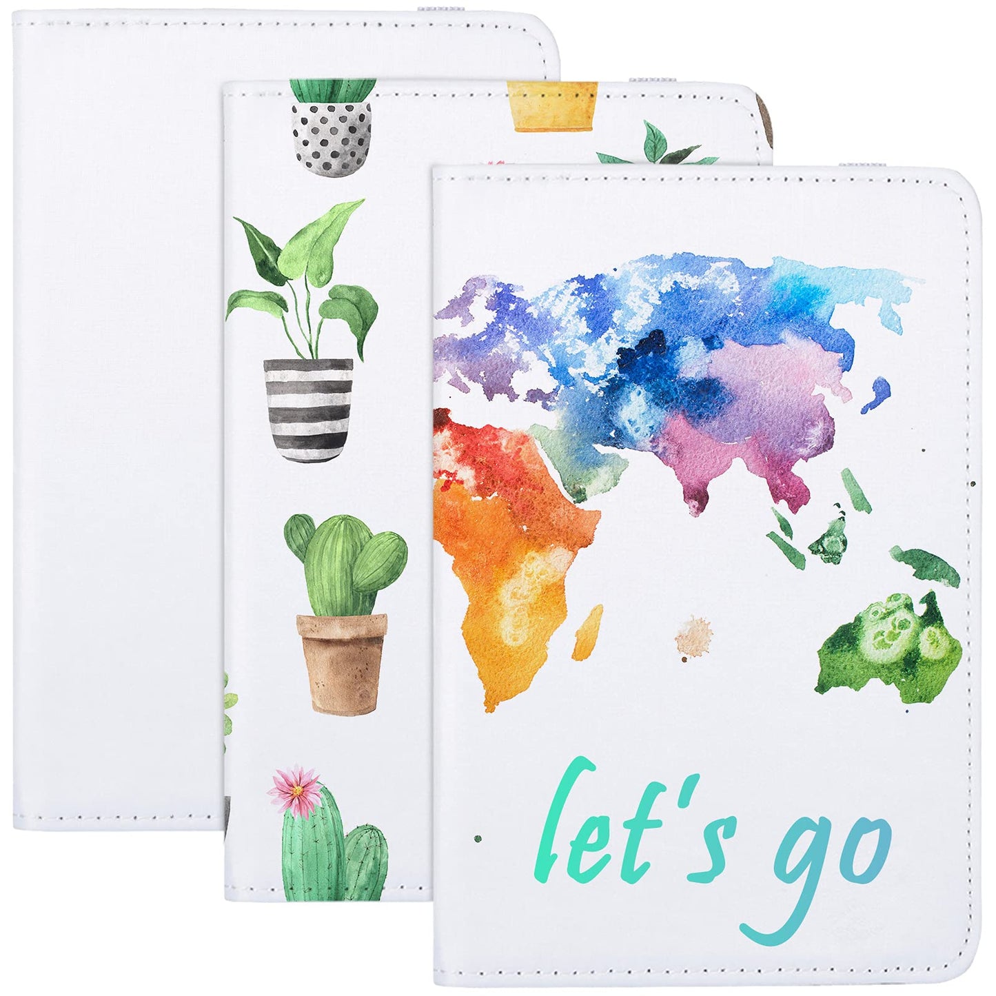 Outus 3 Pcs Sublimation Passport Cover Blank DIY Passport Holder Travel ID Cards Holder Wallet Cover for Passport Business Cards Credit Cards Boarding Passes