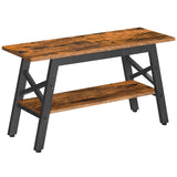 HOOBRO 2-Tier Shoe Bench with Storage, 31.5" L Shoe Rack Organizer, Industrial Entryway Bench with Seat, Easy Assembly, for Entrance, Hallway, Mudroom, Indoor, Rustic Brown and Black BF86HX01G1 HOOBRO