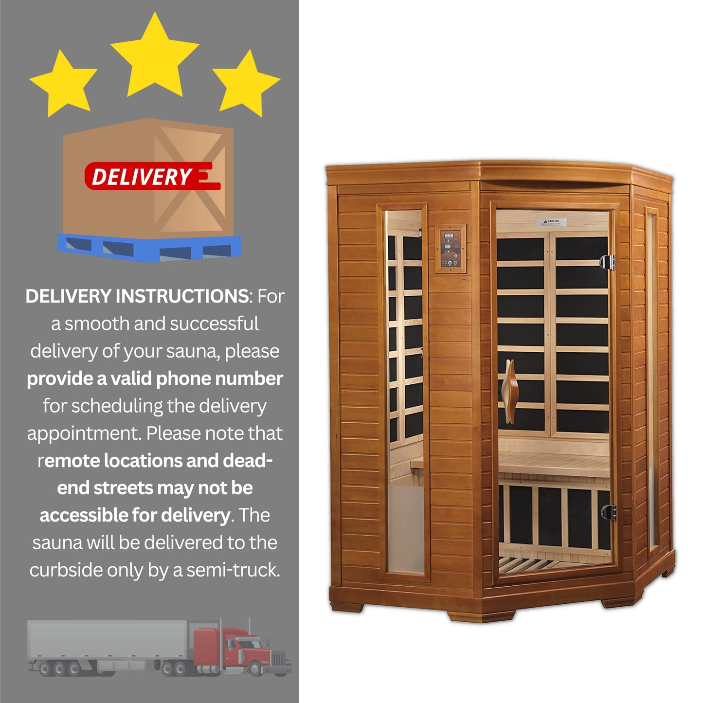 Dynamic Hemming 2 Person Infrared Corner Sauna for Home, Low EMF Indoor Saunas Full Size Indoor Personal Spa 49" x 48" x 76" - WoodArtSupply