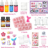 Golray Soap Making Craft Kit for Kids Girl Toys, Make 40 Pcs+ Soap Supplies with Unicorn/Mermaid/Butterfly Model, 2 Essential Oil, DIY Science Art and Craft Kit for Kid Girl Age 5-7 8-12 Year Old Gift Golray