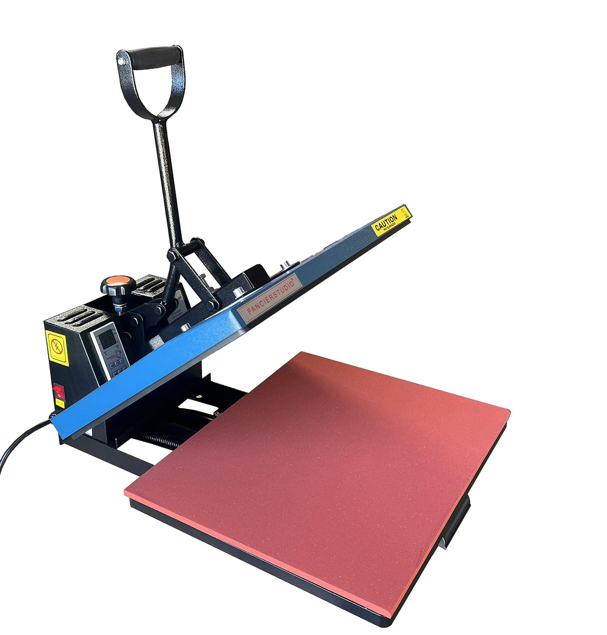 Fancierstudio Heat Press 16x20 Lower Platen Pull Out Slide Out 5.5" Sublimation Rhinestone Heat Press FS16x20BPP Blue Black Fancierstudio