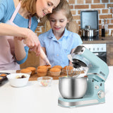 Kitchen in the box Stand Mixer,3.2Qt Small Electric Food Mixer,6 Speeds Portable Lightweight Kitchen Mixer for Daily Use with Egg Whisk,Dough Hook,Flat Beater (Blue) Kitchen in the box