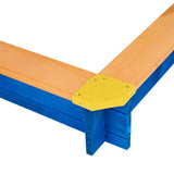 Teamson Kids Outdoor 46 in. x 46 in. Spruce Sand Box with Adjustable Canopy and 300 lb. Sand Capacity, Blue and Wood Teamson Kids