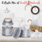 Autumn Alley Rustic Bathroom Accessories Set 4 - Galvanized Soap Dispenser, Rustic Toothbrush Holder, 2 Apothecary Jars Qtip Holder - Rustic Bathroom Decor – Farmhouse Bathroom Accessories Autumn Alley
