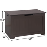 Saicool 30 Inch Wooden Storage Chest, Storage Trunk w/2 Safety Hinges,Storage Bench,Modern Lift Top Chest Box Organizer for Entryway,Living Room, Bedroom,Brown Saicool
