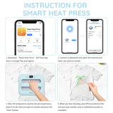 AST&T Heat Press 12"X10", Smart Heat Press Machine with Built-in Bluetooth for T-Shirts, Pillows, Tote Bags & More, Advanced Ceramic-Coated Heat Plate, Precise Temperature Control with APP (Blue) AST&T