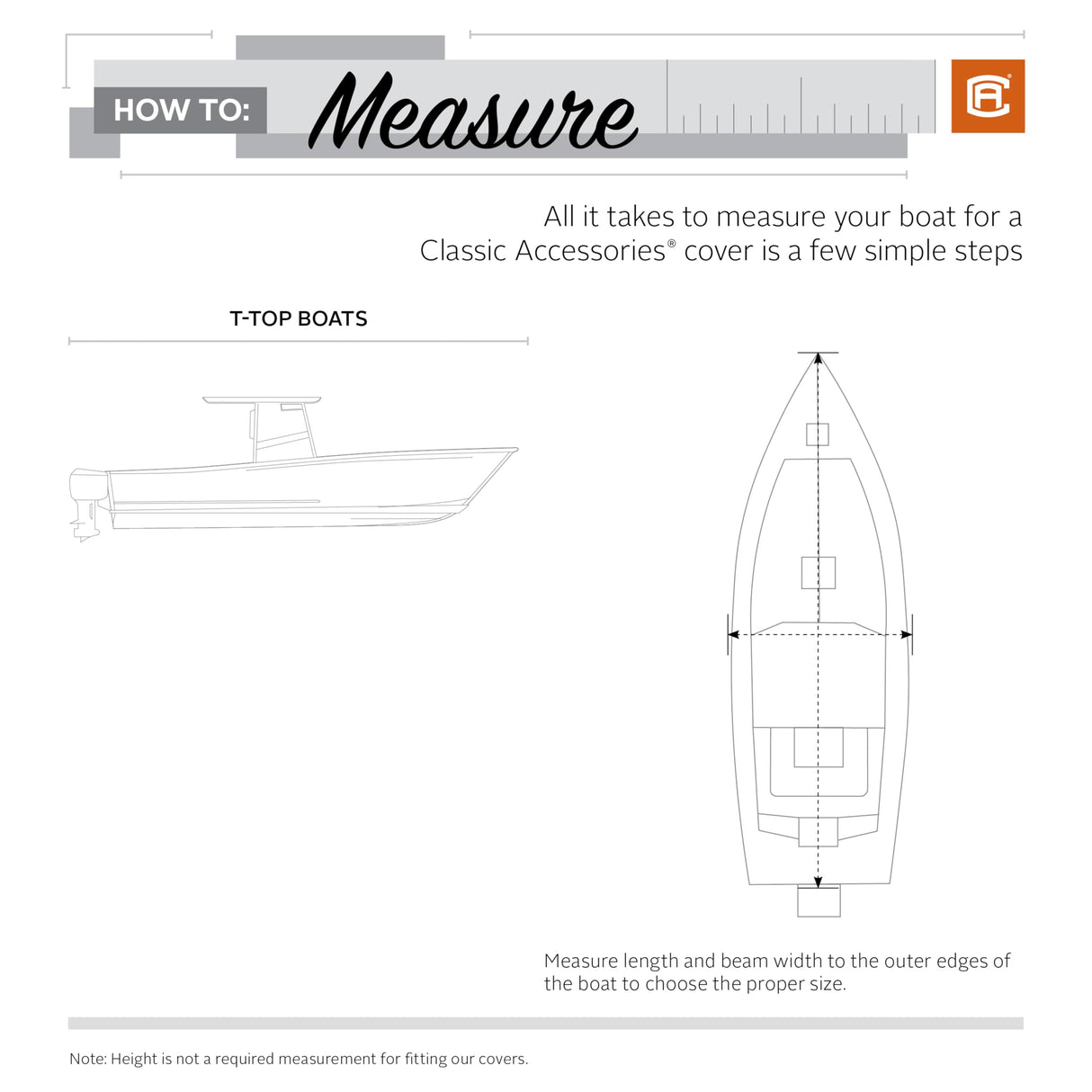 Classic Accessories StormPro Heavy-Duty T-Top Boat Cover, Fits boats 20 ft - 22 ft long x 106 in wide Classic Accessories