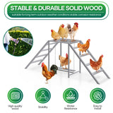 Chicken Coop, Chicken Perches with Swing, Chicken Roosting Bars, Chicken Run Accessories Toy, Wooden Chicken Ladder for Pet's Healthy & Happy, Sturdy and Easy to Clean, Suitable for Backyard Farm Nandae