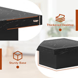 Osparple 35" Coffee Table with Storage, Small Coffee Table with LED Light, Wood Square Accent Center Sofa Side Tables for Living Room, Black Osparple