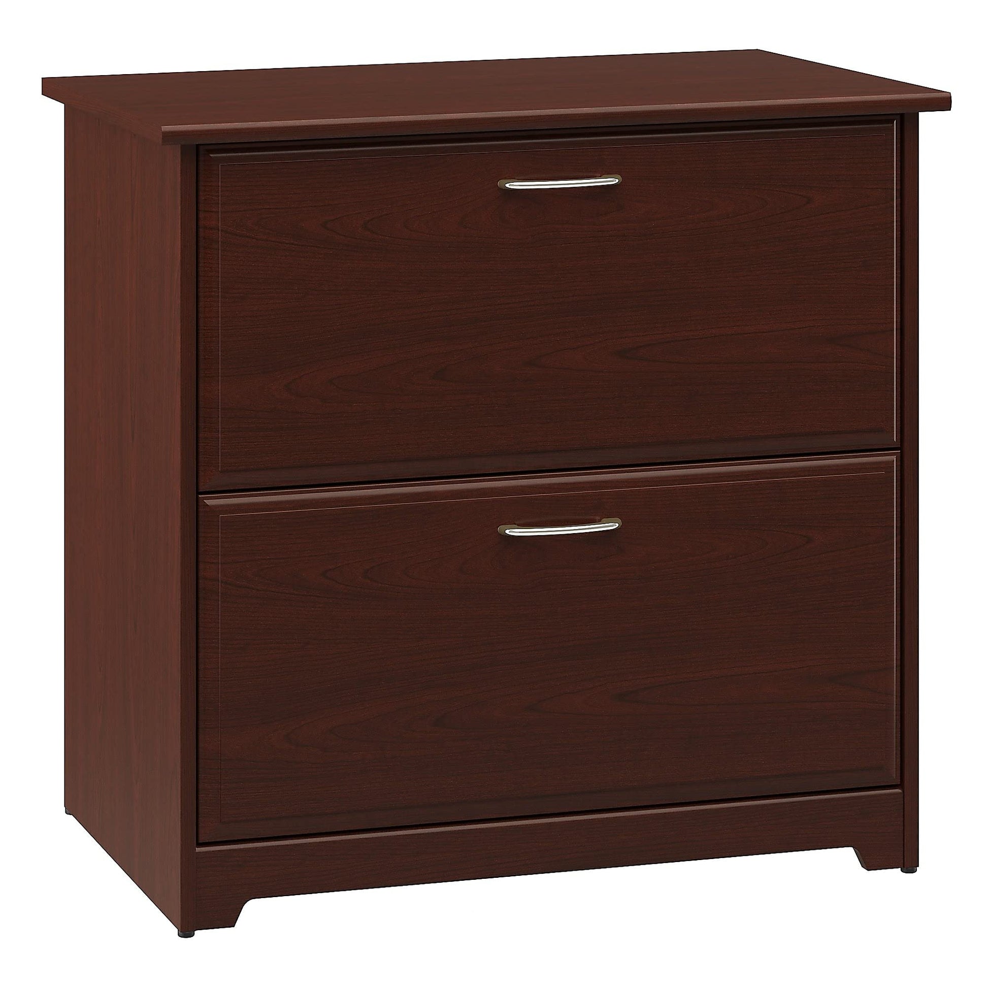 Bush Furniture Cabot Lateral File Cabinet in Harvest Cherry - WoodArtSupply