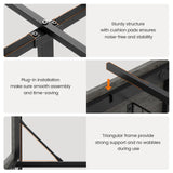 VIAGDO Wooden Bed Frame Queen Size with Bookcase Headboard and Sliding Barn Door, Farmhouse Queen Bed Frame with Charging Station, LED Lights and 4 Storage Drawers, No Box Spring Needed, Grey VIAGDO