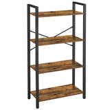 VASAGLE 4-Tier Rustic Brown & Black Bookshelf for Home & Office Storage VASAGLE