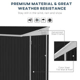 Outsunny 4' x 7.7' Metal Outdoor Storage Shed, Lean to Storage Shed, Garden Tool Storage House with Lockable Door and 2 Air Vents for Backyard, Patio, Lawn, Dark Gray Outsunny