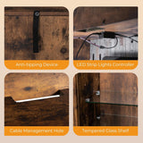 Byroce Electric Fireplace TV Stand BC-0111-US, 59’’ x 13’’ x 32.5’’ (L x W x H), Brown Byroce