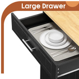 SUNLEI Kitchen Island on Wheels with Storage Cabinet & Drawer, 26" Width Rolling Kitchen Table, Cart Handle for Towel Rack or Free Mobility, Portable Islands for Kitchen, Dining Room(Black) SUNLEI