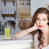 Cunhill 35 Pieces Sublimation Blanks Coasters, 3.54 x 3.54 Inch Square Blank Cup Mat Rubber Coasters Blank Cup Coaster for Sublimation Transfer Heat Press Printing DIY Crafts Cunhill